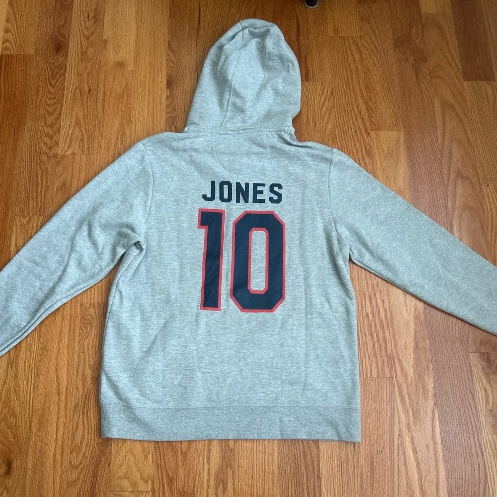 New England Patriots Fanatics Gray Hoodie with Team Logo # 10 Jones - Picture 2 of 5